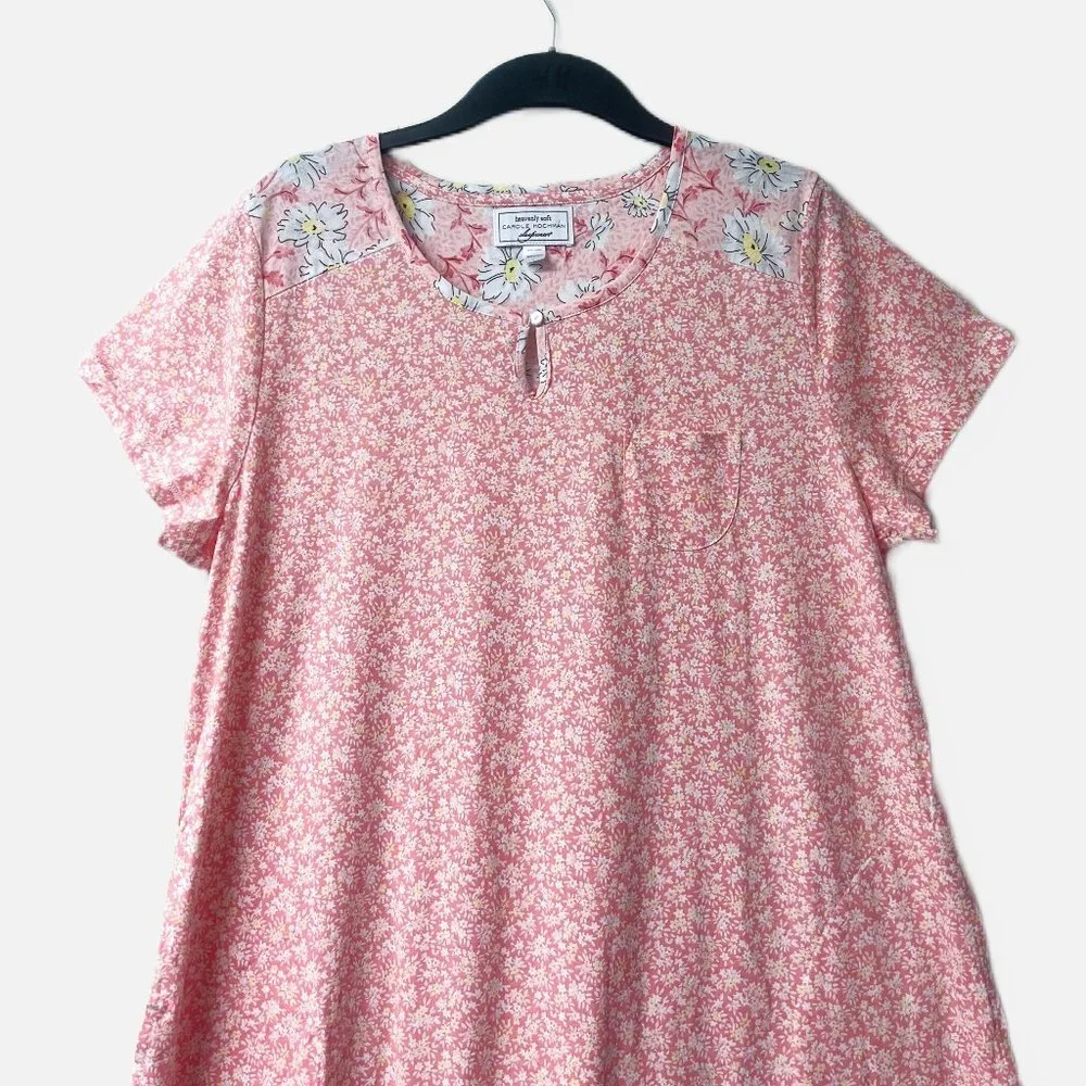 NEW! Carole Hochman Meadow Floral 100% Cotton 2-Pack Sleepshirts Large (Orange) - Picture 10 of 15